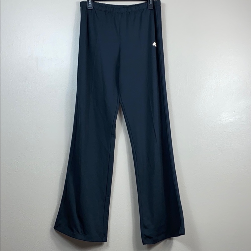 Adidas all black 3 stripes elastic waist pants Med